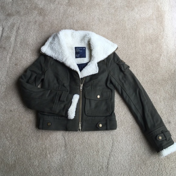American Eagle olive green wool jacket - Picture 1 of 5